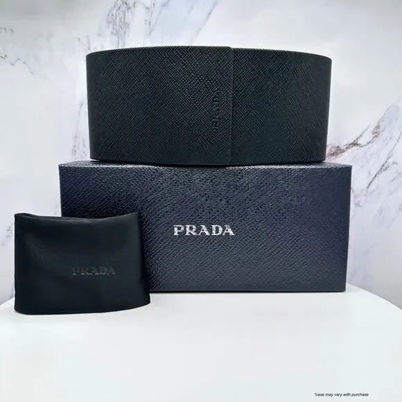 LUXURY NEW PRADA Sunglasses Black & Talc Rectangle Square Mens 54mm Prada